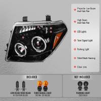 Spec'D Tuning Products - Spec-D 2005-2007 Nissan Pathfinder/ 2005-2008 Frontier Dual Halo Projector Headlights (Jet Black Housing/Clear Lens) - Image 2