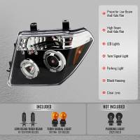 Spec'D Tuning Products - Spec-D 2005-2007 Nissan Pathfinder/ 2005-2008 Frontier Dual Halo Projector Headlights (Matte Black Housing/Clear Lens) - Image 2