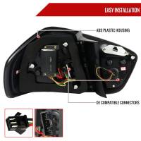 Spec'D Tuning Products - Spec-D 2005-2008 BMW E90 3 Series Sedan LED Tail Lights (Jet Black Housing/Clear Lens) - Image 6