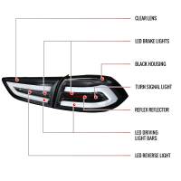 Spec'D Tuning Products - Spec-D 2008-2017 Mitsubishi Lancer / 2008-2015 Lancer EVO X Sedan LED Tail Lights (Matte Black Housing/Clear Lens) - Image 6