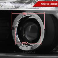 Spec'D Tuning Products - Spec-D 2006-2008 BMW E90 3 Series Sedan Dual Halo Projector Headlights w/ LED Light Strip (Matte Black Housing/Clear Lens) - Image 1