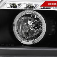 Spec'D Tuning Products - Spec-D 2006-2008 BMW E90 3 Series Sedan Dual Halo Projector Headlights w/ LED Light Strip (Matte Black Housing/Clear Lens) - Image 2