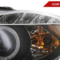 Spec'D Tuning Products - Spec-D 2006-2008 BMW E90 3 Series Sedan Dual Halo Projector Headlights w/ LED Light Strip (Matte Black Housing/Clear Lens) - Image 3