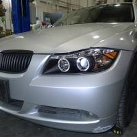 Spec'D Tuning Products - Spec-D 2006-2008 BMW E90 3 Series Sedan Dual Halo Projector Headlights w/ LED Light Strip (Matte Black Housing/Clear Lens) - Image 7