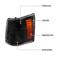 Spec'D Tuning Products - Spec-D 1993-1998 Jeep Grand Cherokee Corner Lights w/ Amber Reflectors (Matte Black Housing/Clear Lens) - Image 6