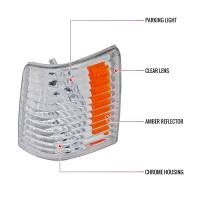 Spec'D Tuning Products - Spec-D 1993-1998 Jeep Grand Cherokee Corner Lights w/ Amber Reflectors (Chrome Housing/Clear Lens) - Image 6