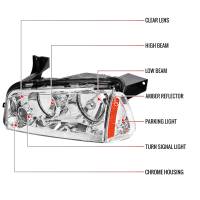 Spec'D Tuning Products - Spec-D 2006-2010 Dodge Charger Factory Style Headlights w/ Corner Lights (Chrome Housing/Clear Lens) - Image 6