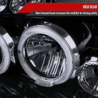 Spec'D Tuning Products - Spec-D 2001-2004 Nissan Frontier Dual Halo Projector Headlights (Glossy Black Housing/Smoke Lens) - Image 2