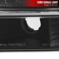 Spec'D Tuning Products - Spec-D 1999-2007 GMC Sierra/Yukon/Yukon XL Factory Style Crystal Headlights w/ Amber Reflector & Bumper Lights (Matte Black Housing/Clear Lens) - Image 2