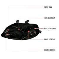 Spec'D Tuning Products - Spec-D 1999-2000 Honda Civic Factory Style Crystal Headlights (Chrome Housing/Smoke Lens) - Image 6