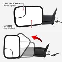 Spec'D Tuning Products - Spec-D 1998-2002 Dodge RAM Power Adjustable, Heated, Manual Fold & Extendable Towing Mirrors - Image 1
