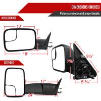 Spec'D Tuning Products - Spec-D 1998-2002 Dodge RAM Power Adjustable, Heated, Manual Fold & Extendable Towing Mirrors - Image 5