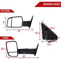 Spec'D Tuning Products - Spec-D 2002-2009 Dodge RAM 1500/2500/3500 Manual Adjustable & Foldable Side Mirrors w/ LED Turn Signal & Puddle Lights - Image 7