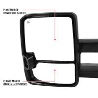 Spec'D Tuning Products - Spec-D 1999-2002 Chevrolet Silverado/Tahoe/Suburban/Avalanche GMC Sierra/Yukon/Yukon XL Power Heated Manual Extendable Chrome Towing Mirrors w/ Amber Lens LED Turn Signal & Clearance Lights - Image 2