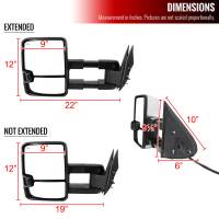 Spec'D Tuning Products - Spec-D 1999-2002 Chevrolet Silverado/Tahoe/Suburban/Avalanche GMC Sierra/Yukon/Yukon XL Power Heated Manual Extendable Chrome Towing Mirrors w/ Amber Lens LED Turn Signal & Clearance Lights - Image 6