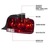 Spec'D Tuning Products - Spec-D 2005-2009 Ford Mustang Sequential Tail Lights (Chrome Housing/Red Lens) - Image 7