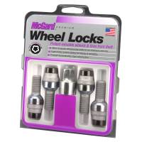 McGard Wheel Lock Bolt Set - 4pk. (Radius Seat) M14X1.5 / 17mm Hex / 28.2mm Shank Length - Black