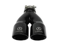 aFe Power (Advanced FLOW Engineering) - aFe Takeda 2.5in 304 Stainless Steel Clamp-on Exhaust Tip 2.5in Inlet 3in Dual Outlet - Black - Image 3
