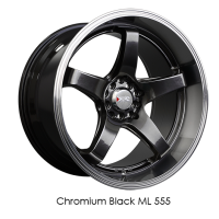 XXR Wheel Rim 555 17x8 5x100/5x114.3 ET35 73.1CB Chromium Black / ML