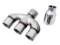 AWE 17-20 Honda Civic Si 1.5L Turbo Dual-to-Triple Tip Conversion Kit - Chrome Silver Tip