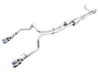 AWE 22-23 GMC Sierra 1500 AT4X 6.2L 0FG Catback Split Dual (Flat Bumper) - Chrome Silver Tips