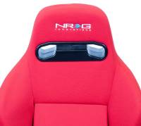 NRG Innovations - NRG Innovations Sport Seats (Pair) Type-R Cloth w/NRG Logo - Red w/Red Stitch - Image 4