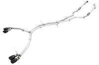 AWE Audi B9 S4 Track Edition Exhaust - Non-Resonated (Black 102mm Tips)