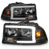 ANZO Headlights, Tail Lights and More  - ANZO 97-04 Dodge Dakota/Durango Crystal headlight Set w/ Light Bar Black Housing - Image 2