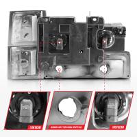 ANZO 88-98 Chevrolet C1500 Crystal Headlights Chrome w/ Signal and Side Marker Lights - Image 2