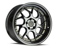 Aodhan Wheels Rim DS01 18x9.5 5x114.3 73.1CB ET30 Black Vacuum W/ Gold Rivets
