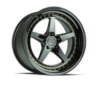 Aodhan Wheels Rim DS05 19x11 5x114.3 73.1CB ET22 Gloss Black W /Gold Rivets