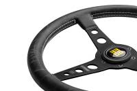 Momo - Momo Prototip Heritage Steering Wheel 350 mm - Black Leather/White Stitch/Black Spokes - Image 3