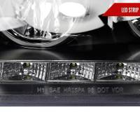 Spec'D Tuning Products - Spec-D 1998-2011 Ford Crown Victoria Projector Headlights w/ LED Light Strip (Matte Black Housing/Clear Lens) - Image 3