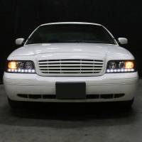 Spec'D Tuning Products - Spec-D 1998-2011 Ford Crown Victoria Projector Headlights w/ LED Light Strip (Matte Black Housing/Clear Lens) - Image 7