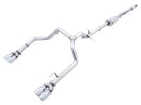 AWE 4th Gen GM 1500 5.3L 0FG Catback Split Rear Exit (w/ Bumper Cutouts) - Quad Chrome Tips