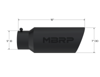 MBRP Exhaust - MBRP Universal Tip 7in O.D. Rolled End 5in inlet 18in length Black - Image 2
