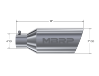 MBRP Exhaust - MBRP Universal Tip 7inch O.D. Rolled End 4inch inlet 18inch length - T304 (SINGLE TIP) - Image 2
