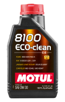 Motul 1L Synthetic Engine Oil 8100 Eco-Clean 0W30 12X1L - C2/API SM/ST.JLR 03.5007 - 1L - Case of 12