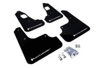 Rally Armor - Rally Armor 2008+ Mitsubishi EVO X UR Black Mud Flap w/ White Logo - Image 1