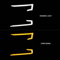 ANZO 19-22 Chevrolet Silverado 1500 LED Proj HL w/Lgt Bar SwBk Seq. Blk w/In. Light - Driver Side ON - Image 2