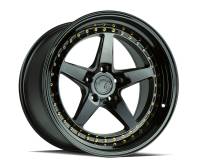 Aodhan Wheels Rim DS05 18x10.5 5x114.3 73.1CB ET22 Gloss Black W /Gold Rivets