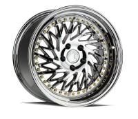 Aodhan Wheels Rim DS03 18x9.5 (Driver Side) 5x114.3 73.1CB ET30 Vacuum Chrome w/Gold Rivets