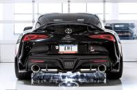 AWE Tuning - AWE 2020 Toyota Supra A90 Resonated Touring Edition Exhaust - 5in Chrome Silver Tips - Image 3