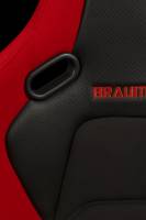 BRAUM RACING SEATS & MORE - BRAUM Racing Falcon-S Composite FRP Bucket Seat - Red Jacquard Black Stitching - Each - Image 4