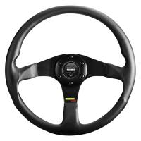 Momo Tuner Steering Wheel 350 mm - Black Leather/Red Stitch/Black Spokes