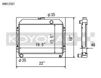 Koyorad Cooling Systems - Koyo HH Series Aluminum Radiator 70-74 Toyota Celica 1.6L I4 (MT) - Image 2