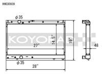 Koyorad Cooling Systems - Koyo HH Series Aluminum Radiator 97-00 Mitsubishi Lancer 2.0L I4 Evolution Turbo (MT) - Image 2