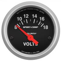 AutoMeter Sport-Comp 52mm 8-18 Volt Electronic Voltmeter Gauge