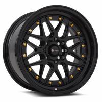 Vors Wheels Rim VR7 16x8 4x98 ET20 73.1CB All Black Gold Rivet