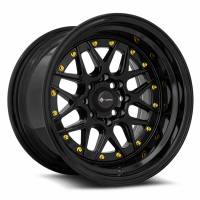 Vors Wheels Rim VR7 15x9 4x100/4x114.3 ET0 73.1CB All Black Gold Rivet